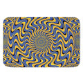 Blue And Yellow Motion Illusion Print Indoor Door Mat