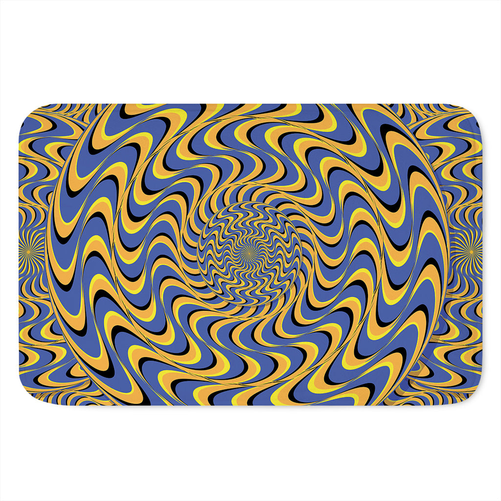Blue And Yellow Motion Illusion Print Indoor Door Mat