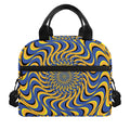 Blue And Yellow Motion Illusion Print Insulated Lunch Bag