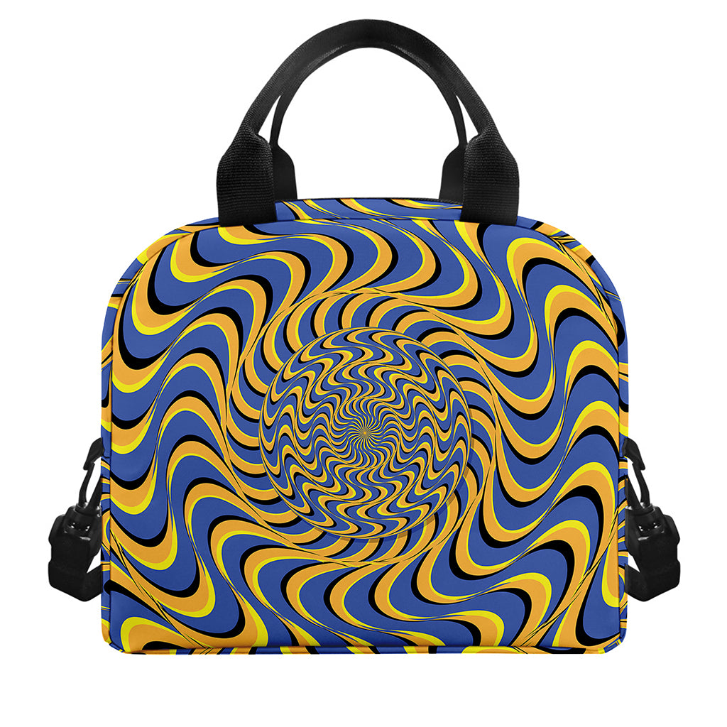 Blue And Yellow Motion Illusion Print Insulated Lunch Bag