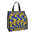 Blue And Yellow Motion Illusion Print Insulated Lunch Tote