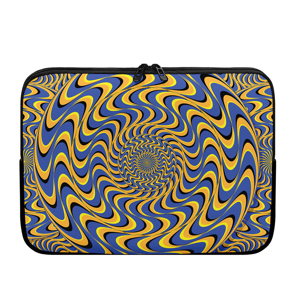Blue And Yellow Motion Illusion Print Laptop Sleeve