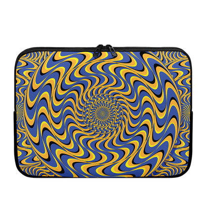 Blue And Yellow Motion Illusion Print Laptop Sleeve