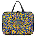 Blue And Yellow Motion Illusion Print Laptop Sleeve With Handle