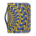 Blue And Yellow Motion Illusion Print Leather Bible Cover