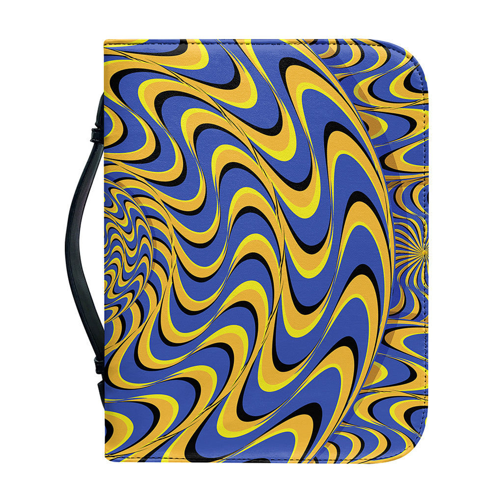 Blue And Yellow Motion Illusion Print Leather Bible Cover