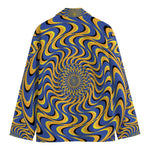 Blue And Yellow Motion Illusion Print Men's Blazer
