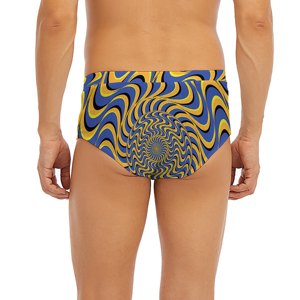 Blue And Yellow Motion Illusion Print Men's Briefs