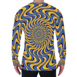 Blue And Yellow Motion Illusion Print Men's Long Sleeve T-Shirt