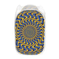Blue And Yellow Motion Illusion Print Mesh Laundry Hamper