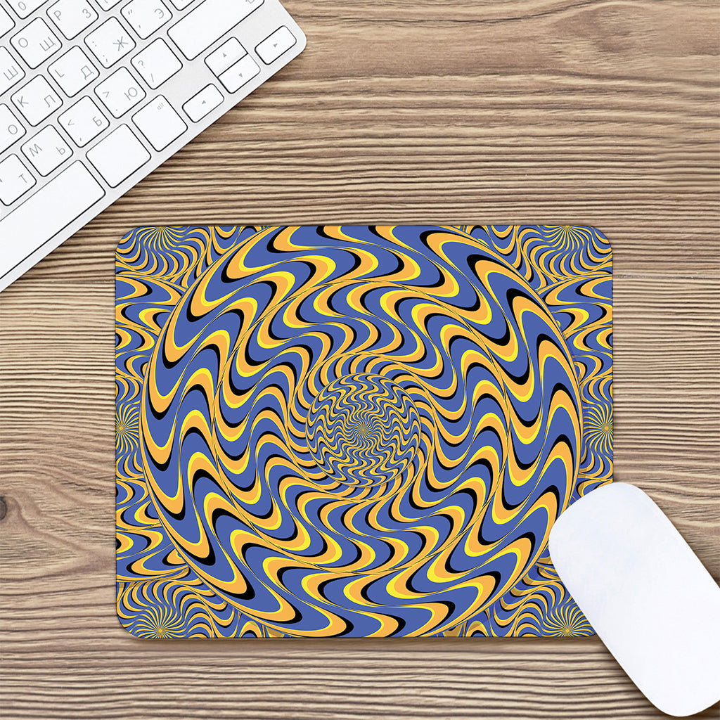 Blue And Yellow Motion Illusion Print Mouse Pad