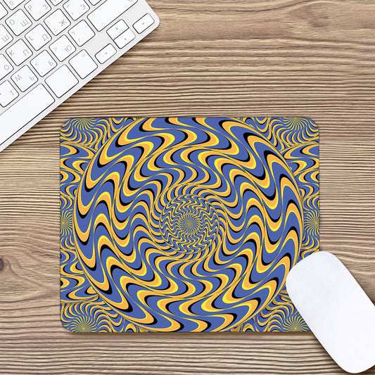 Blue And Yellow Motion Illusion Print Mouse Pad