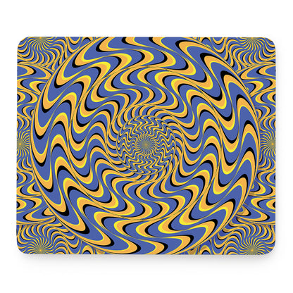 Blue And Yellow Motion Illusion Print Mouse Pad