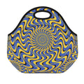 Blue And Yellow Motion Illusion Print Neoprene Lunch Bag
