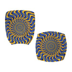 Blue And Yellow Motion Illusion Print Office Chair Cover