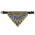 Blue And Yellow Motion Illusion Print Over The Collar Dog Bandana