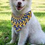 Blue And Yellow Motion Illusion Print Over The Collar Dog Bandana