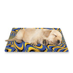 Blue And Yellow Motion Illusion Print Pet Cooling Mat Cover