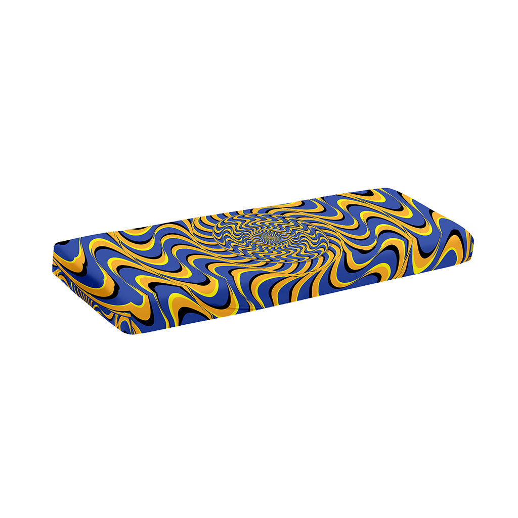 Blue And Yellow Motion Illusion Print Piano Keyboard Cover
