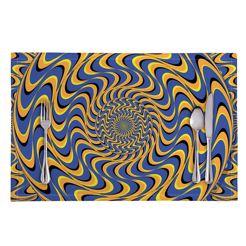 Blue And Yellow Motion Illusion Print Placemat