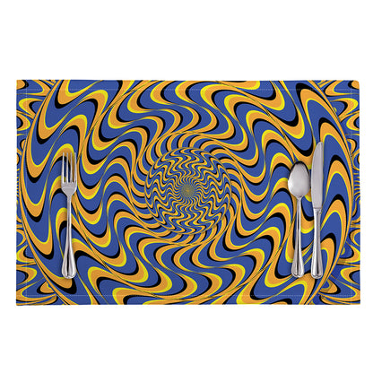 Blue And Yellow Motion Illusion Print Placemat