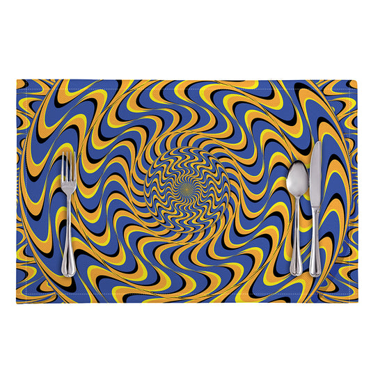 Blue And Yellow Motion Illusion Print Placemat