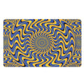 Blue And Yellow Motion Illusion Print Polyester Doormat