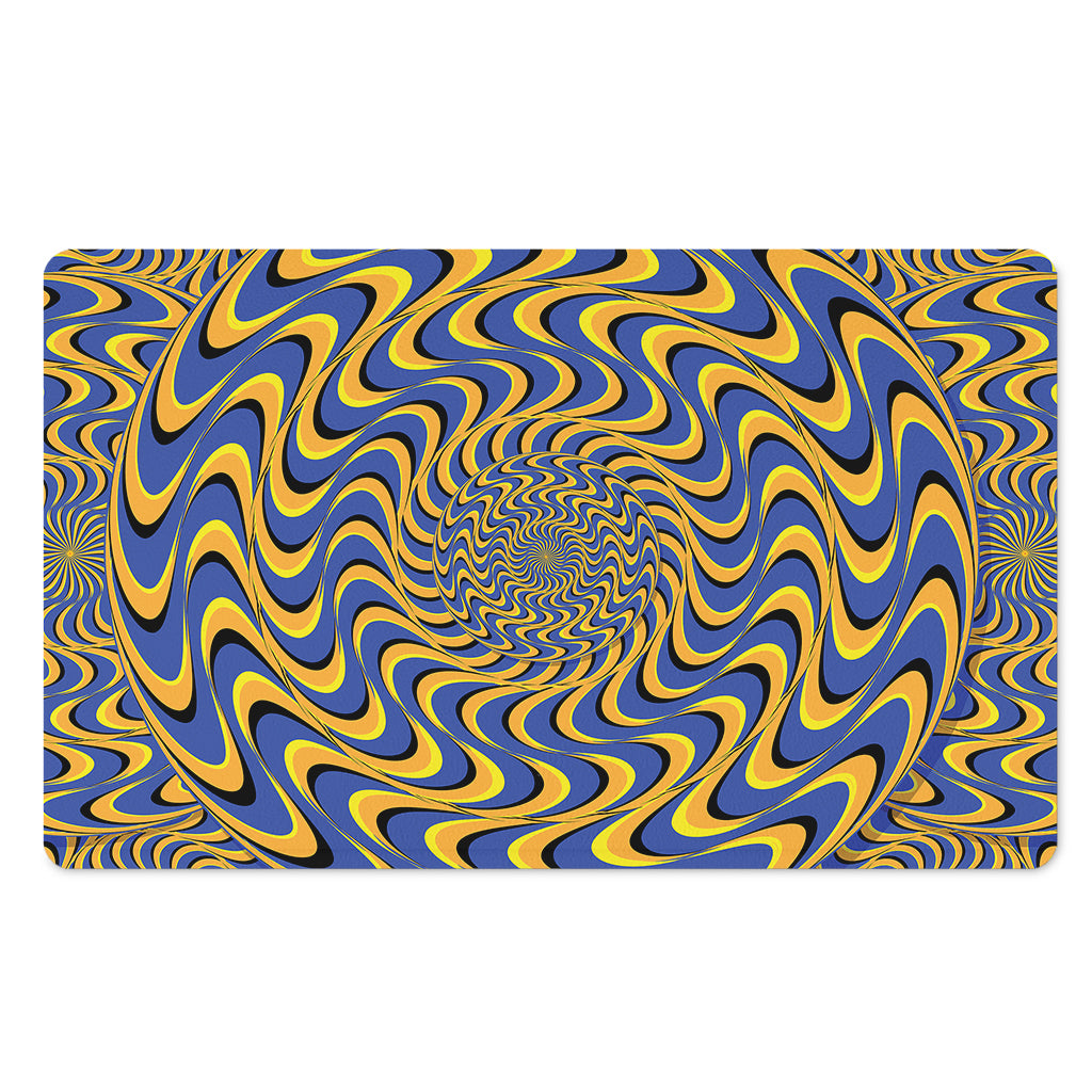 Blue And Yellow Motion Illusion Print Polyester Doormat