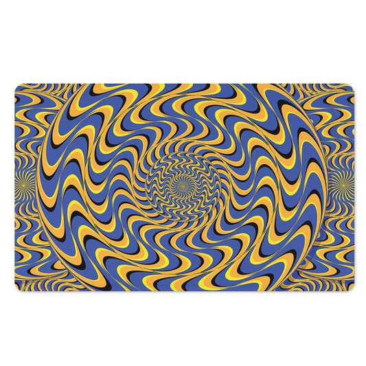 Blue And Yellow Motion Illusion Print Polyester Doormat