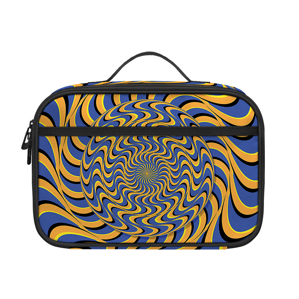 Blue And Yellow Motion Illusion Print Portable Lunch Bag
