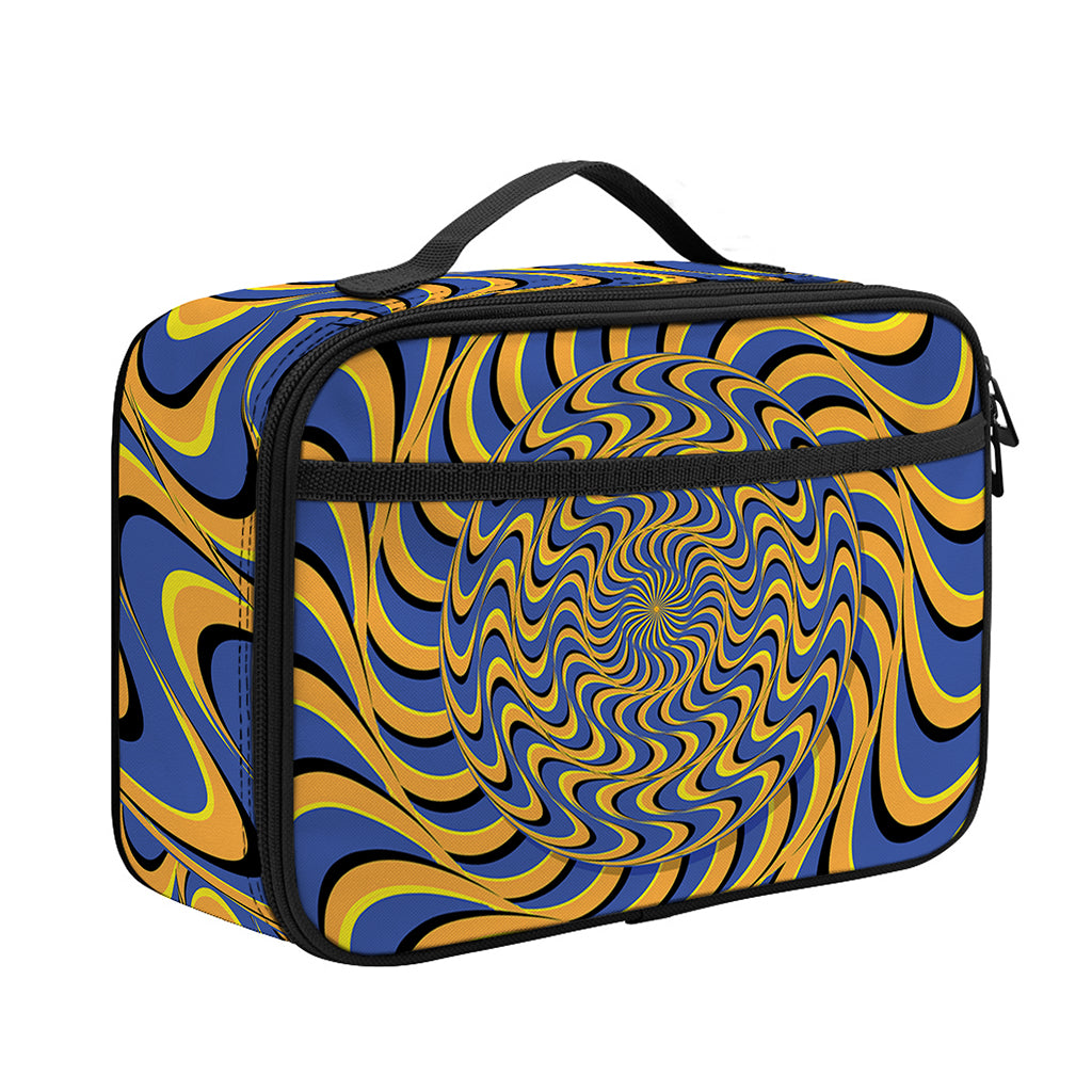 Blue And Yellow Motion Illusion Print Portable Lunch Bag
