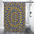 Blue And Yellow Motion Illusion Print Premium Shower Curtain