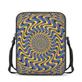 Blue And Yellow Motion Illusion Print Rectangular Crossbody Bag