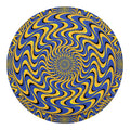 Blue And Yellow Motion Illusion Print Round Blanket