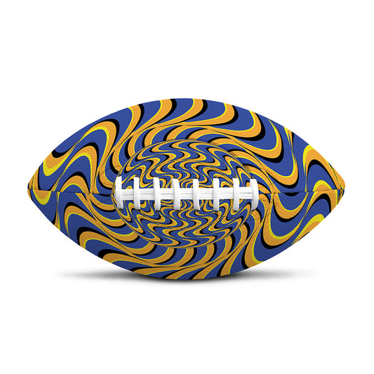 Blue And Yellow Motion Illusion Print Rugby Ball