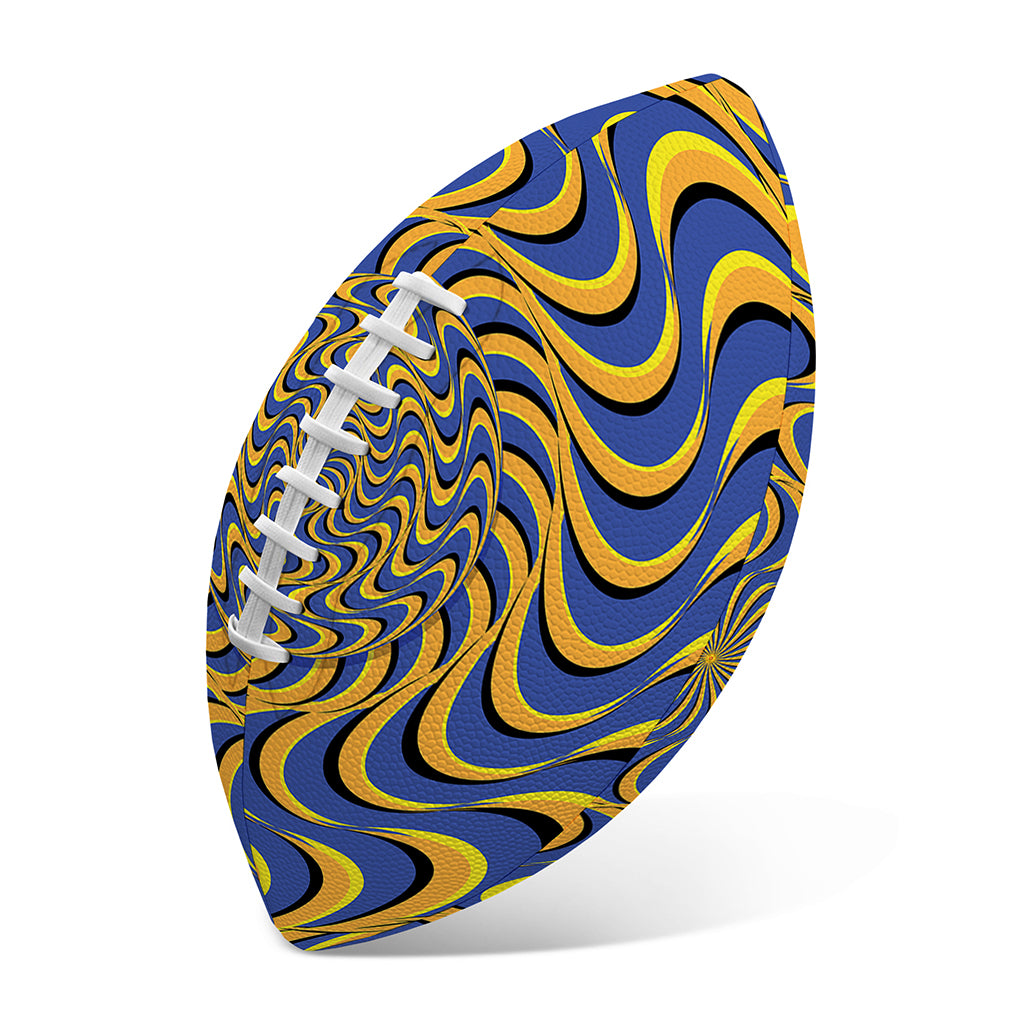 Blue And Yellow Motion Illusion Print Rugby Ball