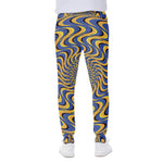 Blue And Yellow Motion Illusion Print Scuba Joggers