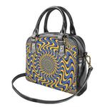 Blue And Yellow Motion Illusion Print Shoulder Handbag