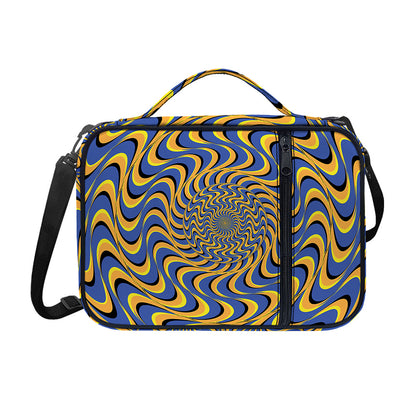 Blue And Yellow Motion Illusion Print Shoulder Strap Bible Bag