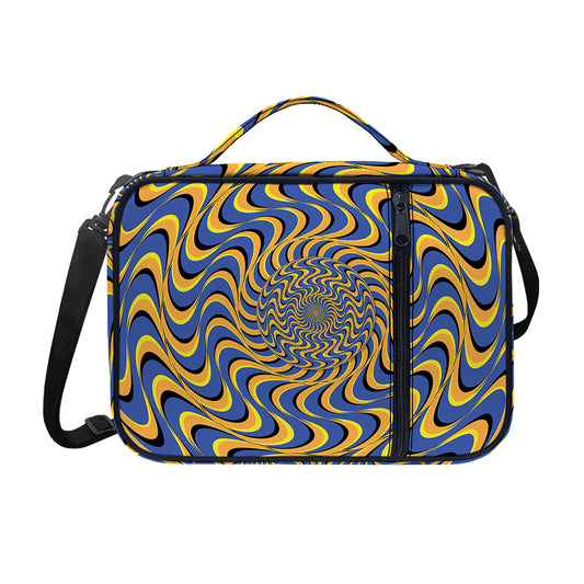 Blue And Yellow Motion Illusion Print Shoulder Strap Bible Bag
