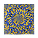 Blue And Yellow Motion Illusion Print Silk Bandana