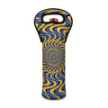 Blue And Yellow Motion Illusion Print Single Neoprene Wine Tote