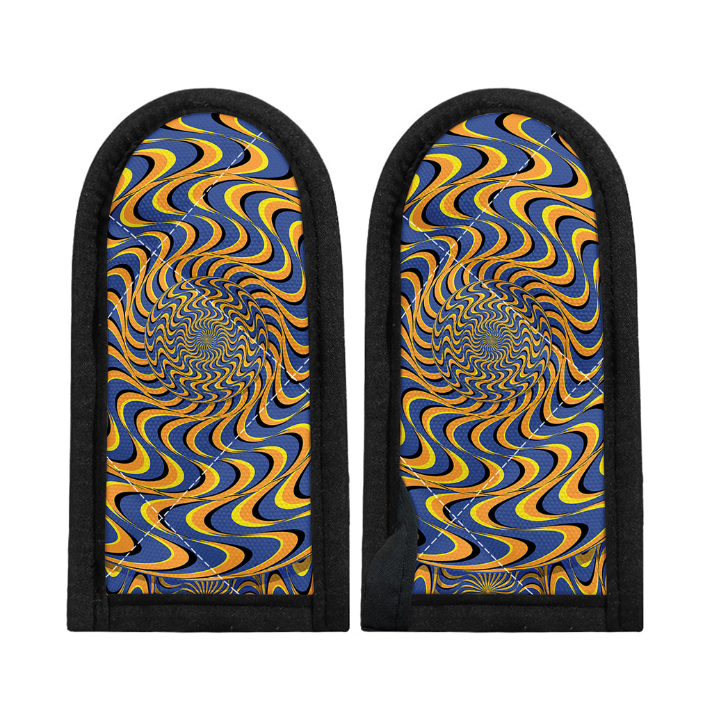 Blue And Yellow Motion Illusion Print Skillet Handle Cover