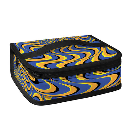 Blue And Yellow Motion Illusion Print Small Lunch Bag