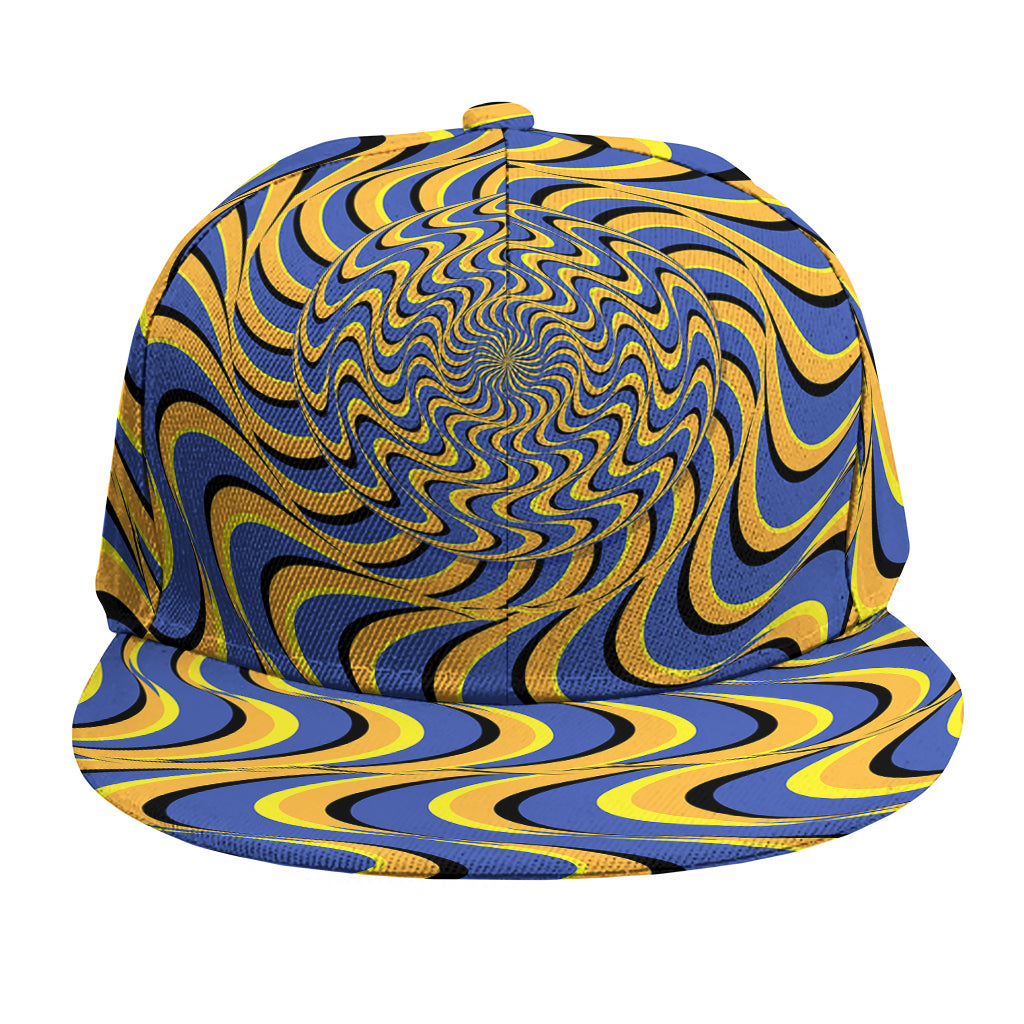 Blue And Yellow Motion Illusion Print Snapback Cap