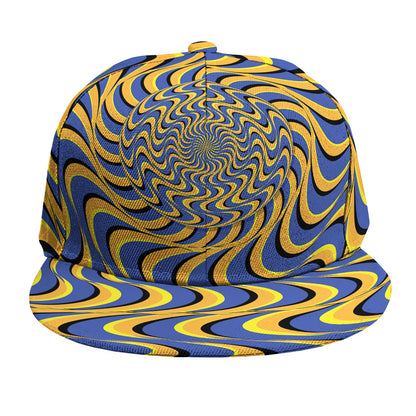 Blue And Yellow Motion Illusion Print Snapback Cap
