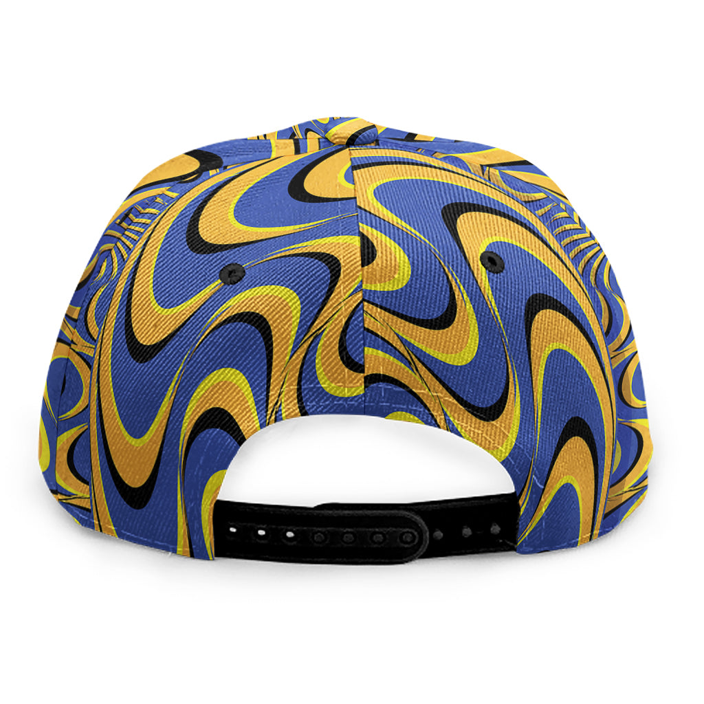 Blue And Yellow Motion Illusion Print Snapback Cap