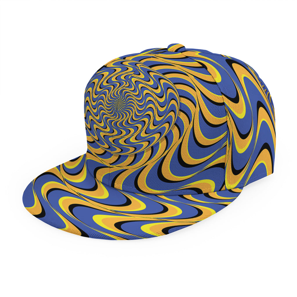Blue And Yellow Motion Illusion Print Snapback Cap