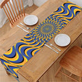 Blue And Yellow Motion Illusion Print Table Runner