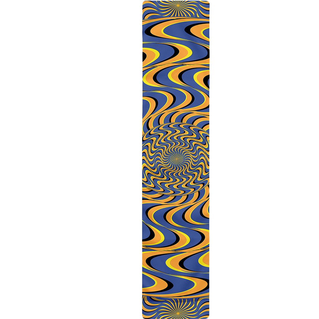 Blue And Yellow Motion Illusion Print Table Runner